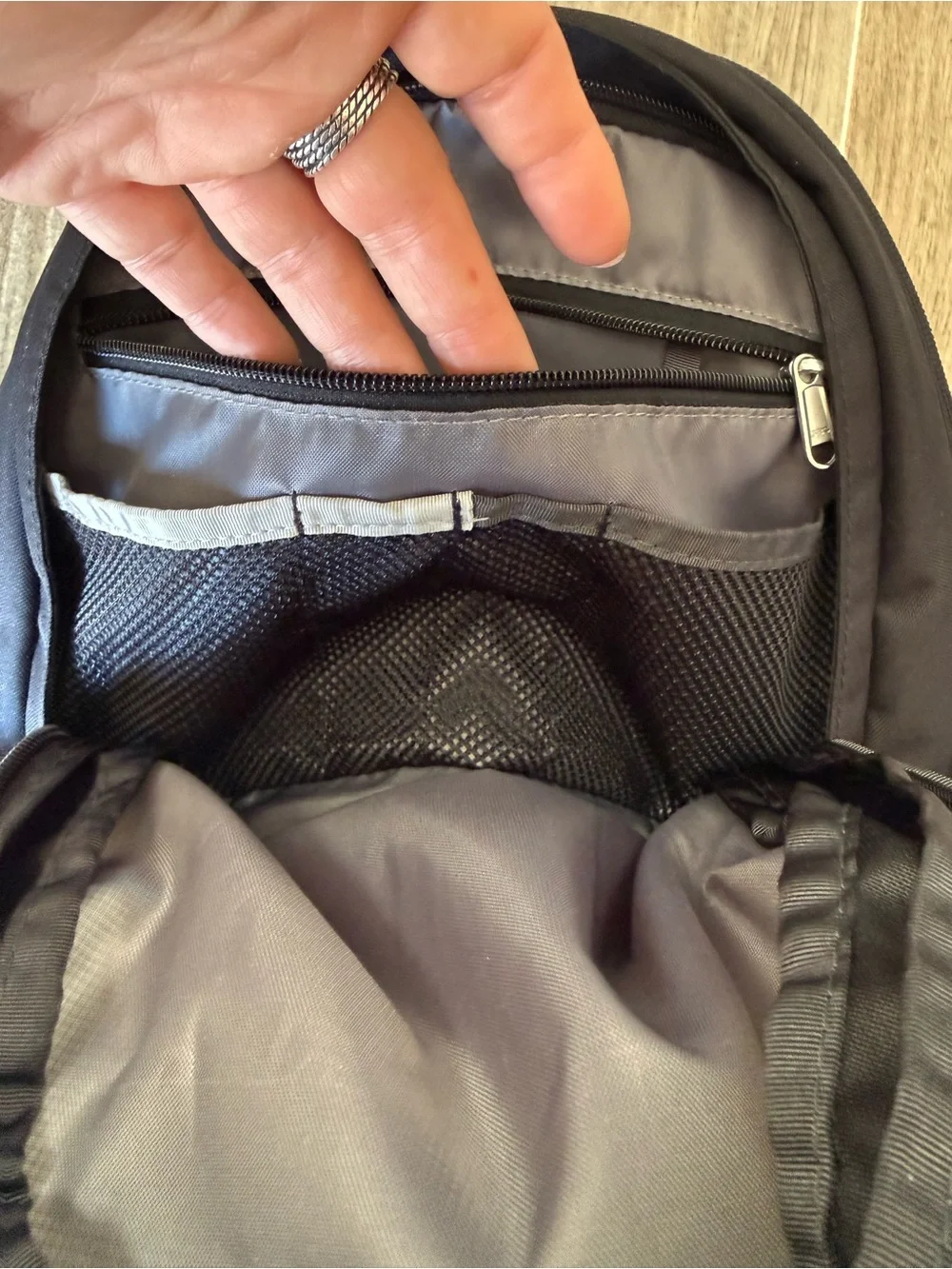 The North Face Bozer III backpack in black/green